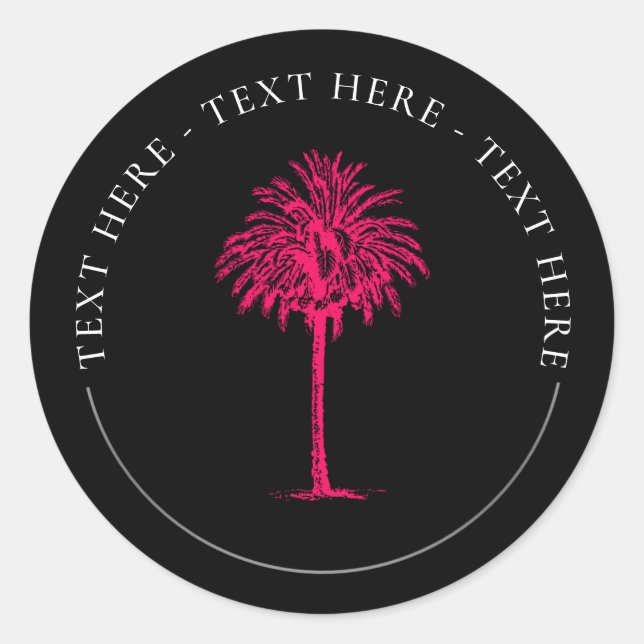 Sticker rond classique Palm Tree (Devant)
