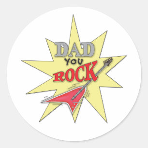 Sticker rond classique Papa You Rock