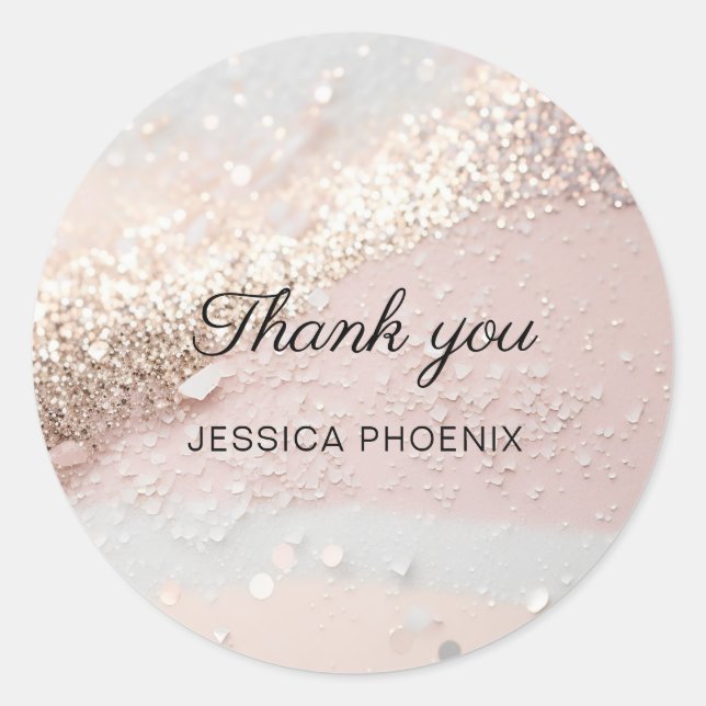 Sticker rond classique Parties scintillant de flam (Devant)