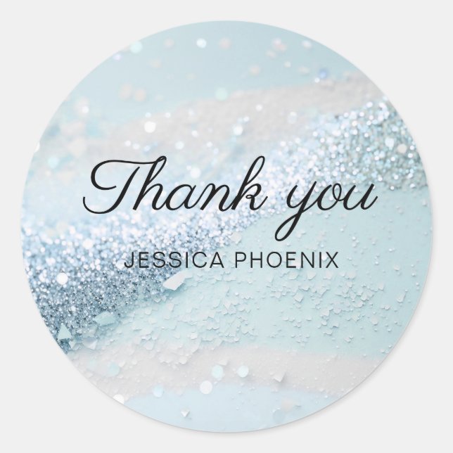 Sticker rond classique Parties scintillant de flam (Devant)