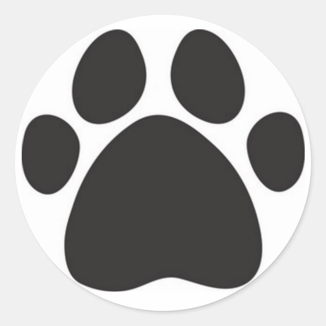 Sticker rond classique/Paw pour animaux domestique (Devant)