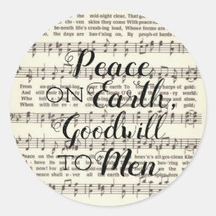 Sticker rond classique Peace on Earth