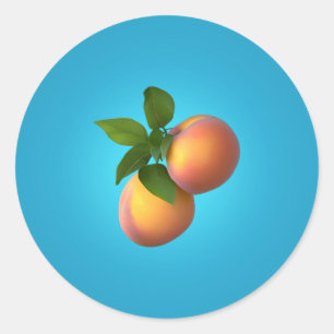 Sticker rond classique Peaches