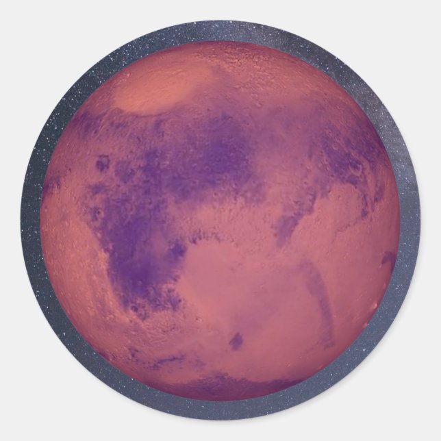 Sticker rond classique planète Mars (Devant)