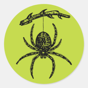 Sticker rond classique Poison Green Spider