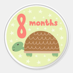 Sticker rond classique pour bébé de 8 mois