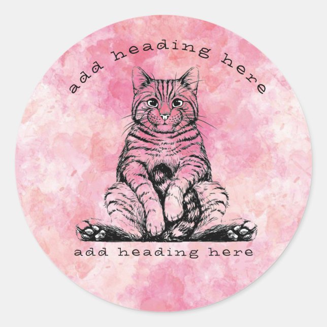 Sticker rond classique pour chat (Devant)