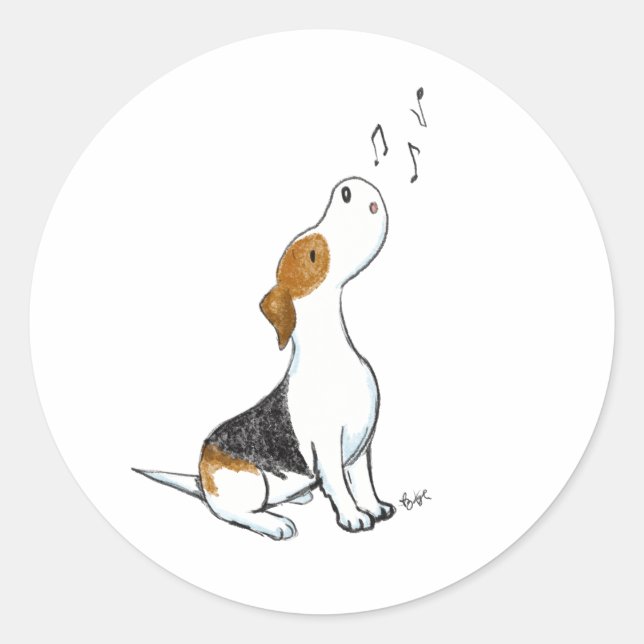 Sticker rond classique pour chien (Devant)