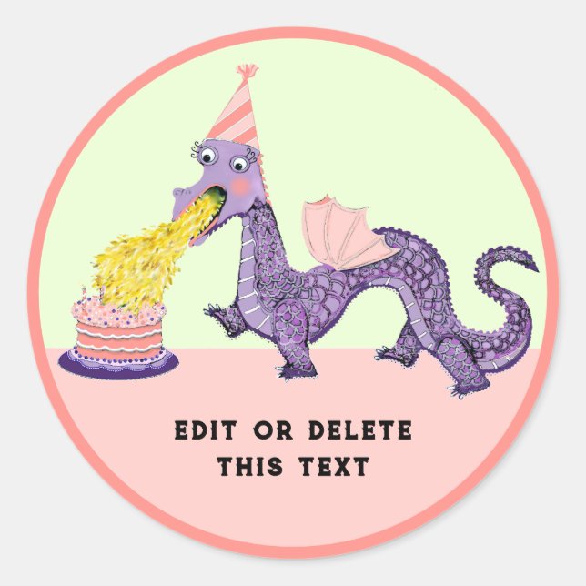 Sticker rond classique pour fille Dragon Anniversa (Devant)