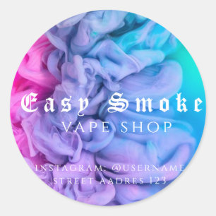 Sticker rond classique pour fumée corolée