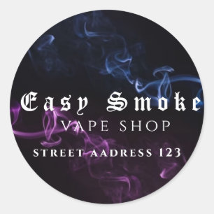 Sticker rond classique pour fumée corolée