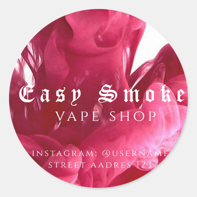 Sticker rond classique pour fumée corolée (Devant)