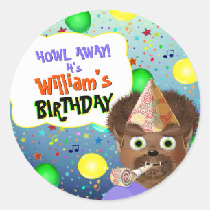 Sticker rond classique pour la fête d'anniversaire