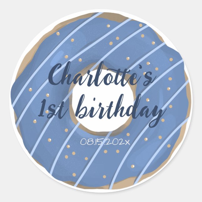 Sticker rond classique pour l'anniversaire de Donu (Devant)