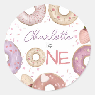 Sticker rond classique pour l'anniversaire de Donu