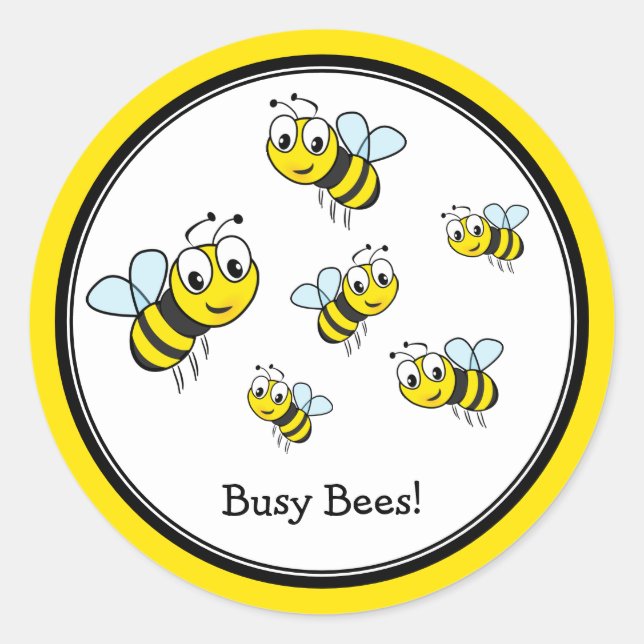 Sticker rond classique pour les abeilles à bosse p (Devant)