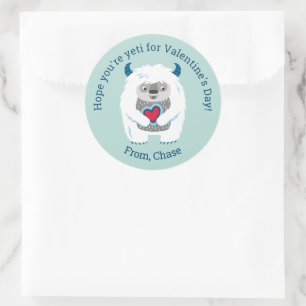 Sticker rond classique pour petits Valentine