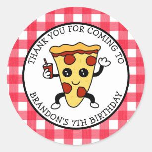 Sticker rond classique pour pizza d'anniversaire p