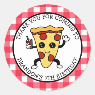 Sticker rond classique pour pizza d'anniversaire p