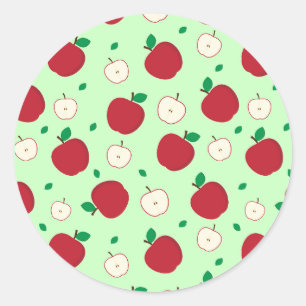 Sticker rond classique pour pommes rouges et pomme