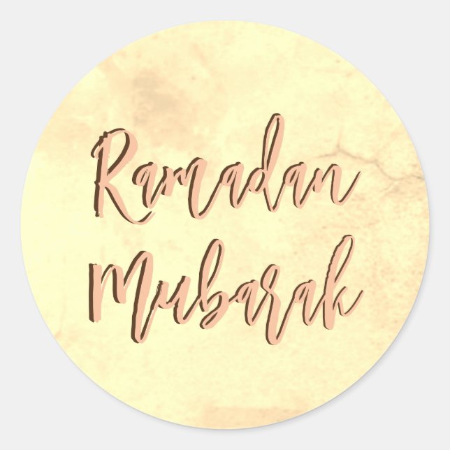Sticker rond classique Ramadan Moubarak (Devant)