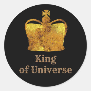 Sticker Rond Classique Roi De L'Univers