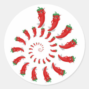 Sticker rond classique rouge poivre Diva