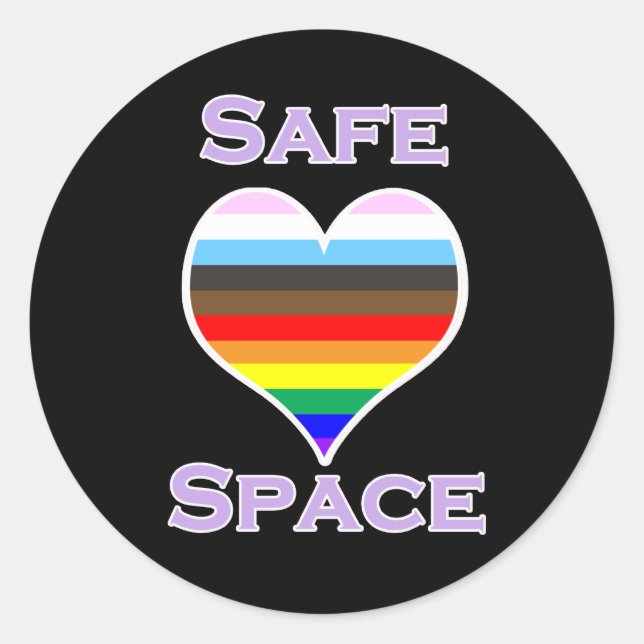 Sticker rond classique Safe Space (Devant)