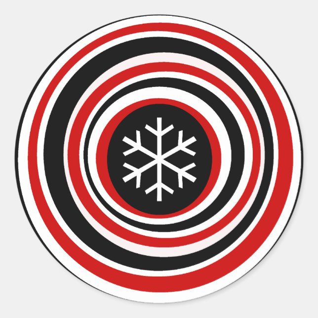 Sticker rond classique Snowflake (Devant)