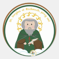 Sticker rond classique St. Serge de Radonej