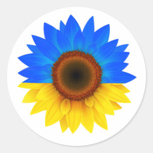 Sticker rond classique tournesol ukrainien
