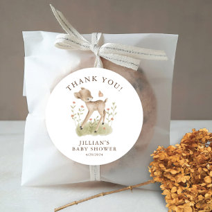 Sticker rond classique Woodland Wonder Deer