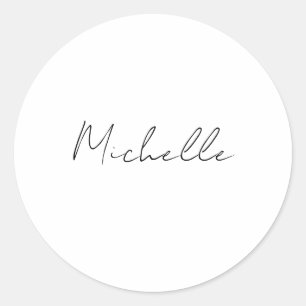 Sticker Rond Classy Stylish Script Ajoutez Votre Nom