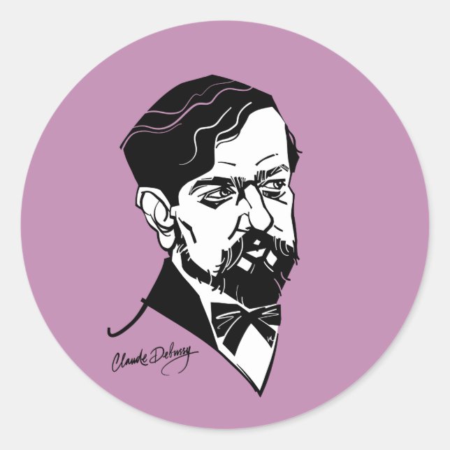 Sticker Rond Claude Debussy (Devant)