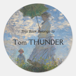 Sticker Rond Claude Monet Femme au Parasol Beaux-Arts