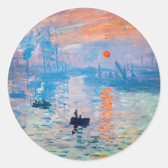Sticker Rond Claude Monet - Impression, lever de soleil (Devant)