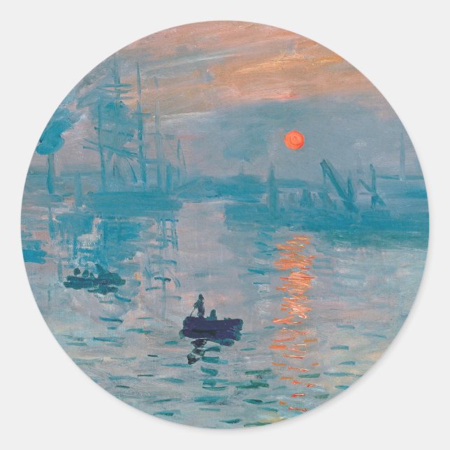 Sticker Rond Claude Monet Impression Soleil Levant Français (Devant)