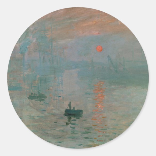 Sticker Rond Claude Monet Impression Soleil levant (soleil leva (Devant)