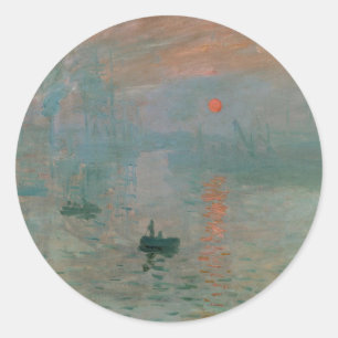 Sticker Rond Claude Monet Impression Soleil levant (soleil leva