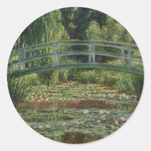 Sticker Rond Claude Monet Japon Footbridge & Water Lily Pool