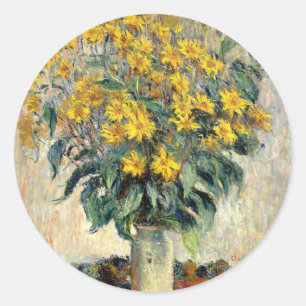 Sticker Rond Claude Monet Jérusalem Artichoke Flowers 1880