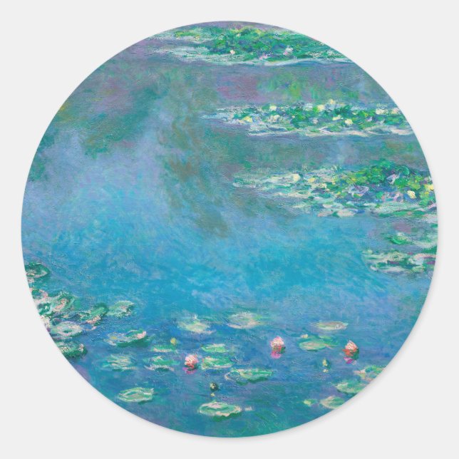 Sticker Rond Claude Monet. L'Eau Est Nichée. Impressionnisme fr (Devant)