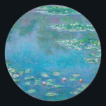 Sticker Rond Claude Monet. L'Eau Est Nichée. Impressionnisme fr<br><div class="desc">autocollant Claude Monet "Water Lilies".</div>