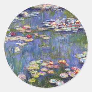 Sticker Rond Claude Monet - Nymphéas / Nénuphars