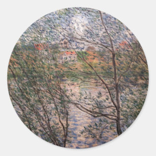 Sticker Rond Claude Monet - Printemps à travers les branches