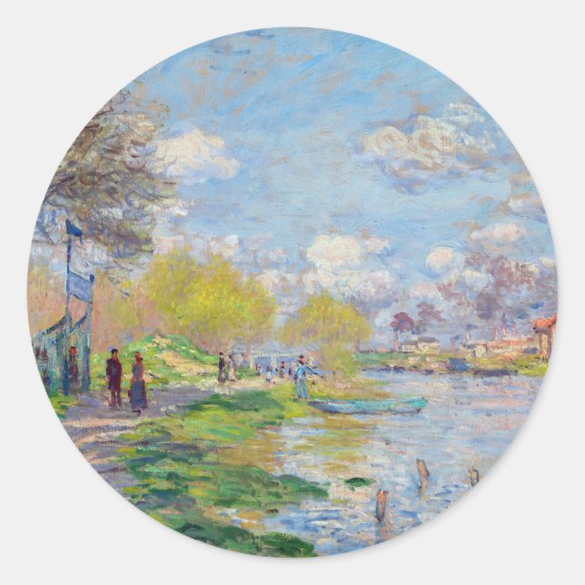 Sticker Rond Claude Monet - Printemps de la Seine (Devant)
