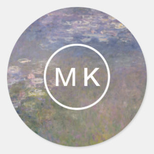 Sticker Rond Claude Monet Water Lilies Agapanthus