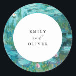 Sticker Rond Claude Monet Water Lilies Mariage<br><div class="desc">Sticker Mariage Claude Monet Water Lilies</div>