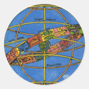 Sticker Rond Claudius Ptolémée Astronome, céleste vintage 