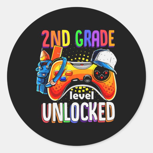 Sticker Rond Clavier de jeu pour école Gamepad 2e niveau de deu (Devant)